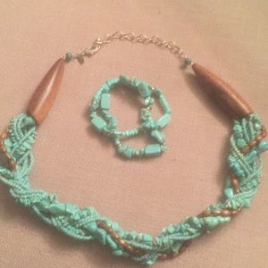 This is a very unique turquoise necklace .
